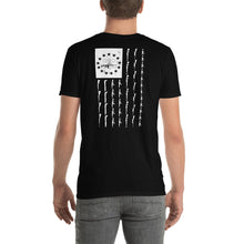 Load image into Gallery viewer, Black & White US Flag Short - Sleeve Unisex T - Shirt - God and Guns Apparel