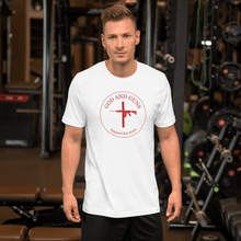Load image into Gallery viewer, God and Guns Badge Short-Sleeve Unisex T-Shirt - God and Guns Apparel