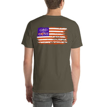 Load image into Gallery viewer, USA Flag Short-Sleeve Unisex T-Shirt - God and Guns Apparel