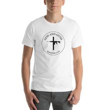 Load image into Gallery viewer, Black &amp; White US Flag Short - Sleeve Unisex T - Shirt - God and Guns Apparel
