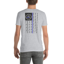 Load image into Gallery viewer, Thin Blue Line Short - Sleeve Unisex T - Shirt - God and Guns Apparel
