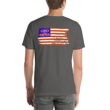 Load image into Gallery viewer, USA Flag Short - Sleeve Unisex T - Shirt - God and Guns Apparel
