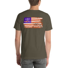 Load image into Gallery viewer, USA Flag Short - Sleeve Unisex T - Shirt - God and Guns Apparel
