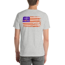 Load image into Gallery viewer, USA Flag Short - Sleeve Unisex T - Shirt - God and Guns Apparel
